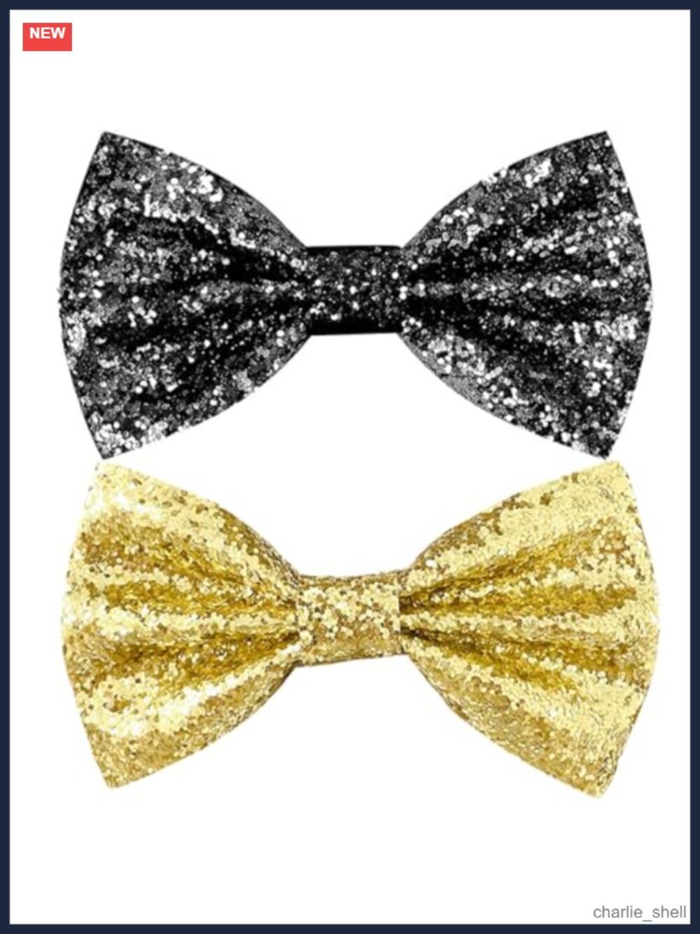 Pre-Tied Sparkle Bow Ties Men Boys 2 Pack Adjustable Hook Closure